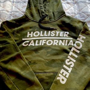 Hollister California Camo-Green Mens Hoodie Size Small